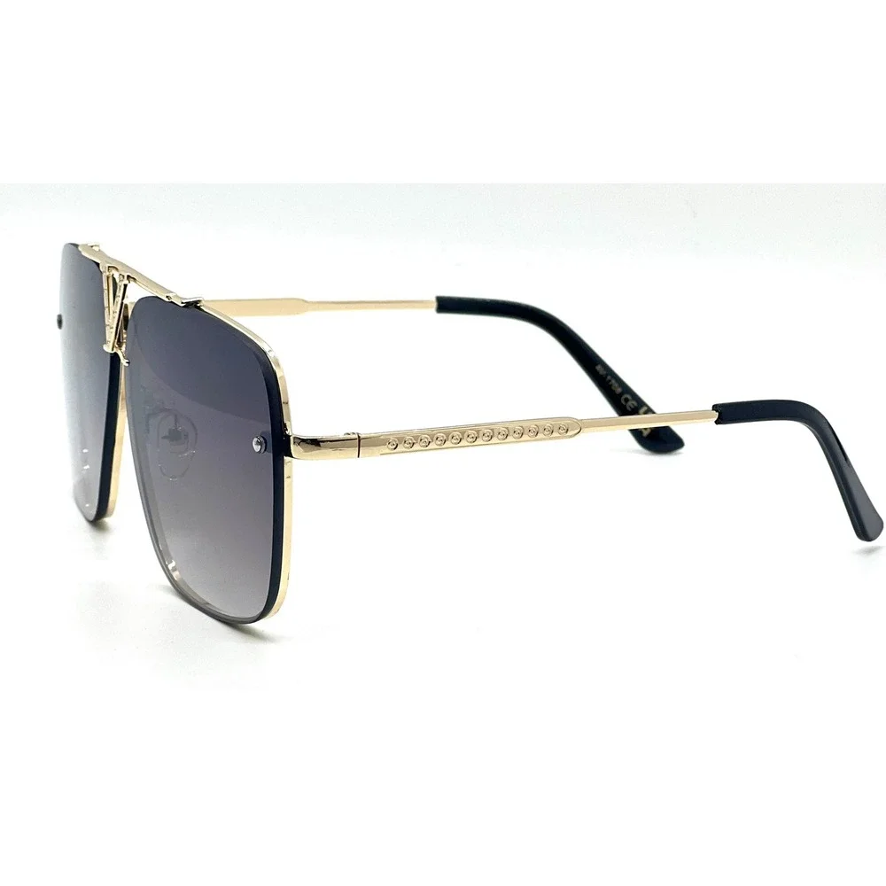 Sunglasses Men Square Gold Frame Fashion Shades Classic Street Wear Trendy Gafas